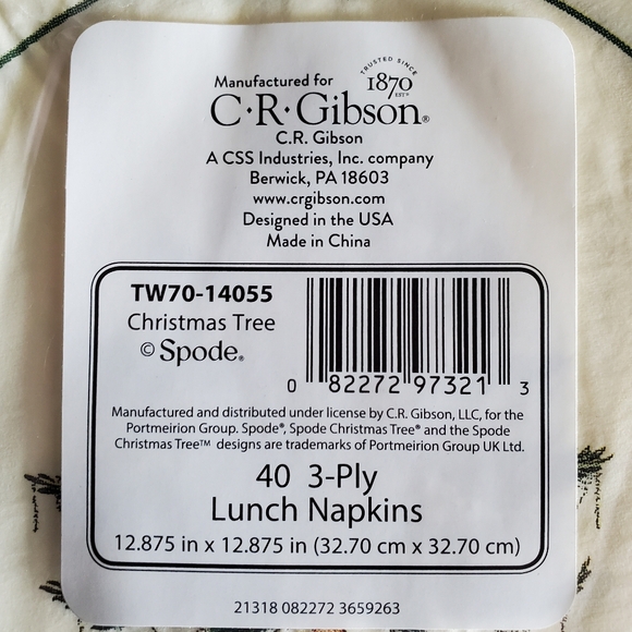 Spode Christmas Tree Napkins - Picture 3 of 3